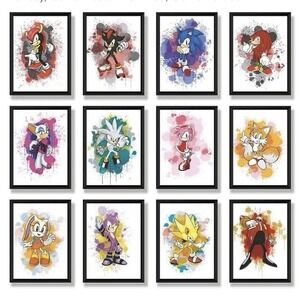Sonic the Hedgehog Wall Art Prints Set of 12 A-to-Z Prints Glossy 8x10 Unframed